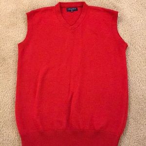 Red V-neck sweater vest